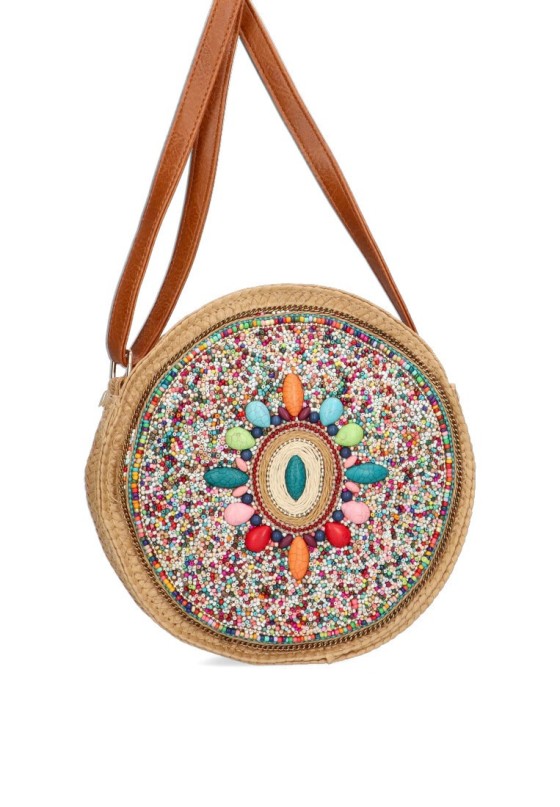 Bolso bandolera pequeña mujer Luna Collection izmit  natural