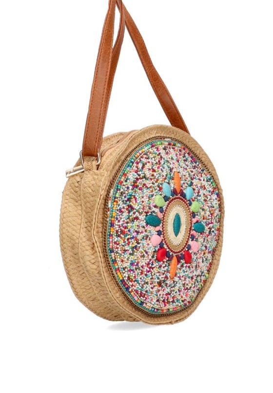 Bolso bandolera pequeña mujer Luna Collection izmit  natural