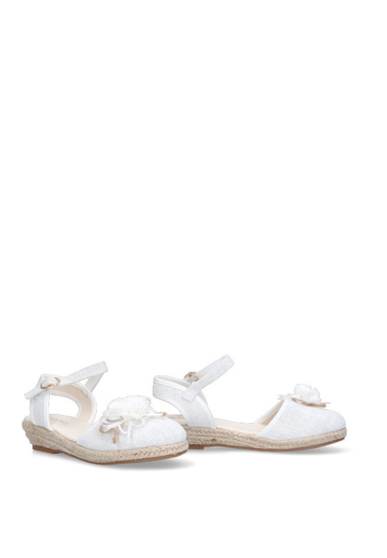 Esparteña valenciana alpargata niña LUNA KIDS a2874 blanco