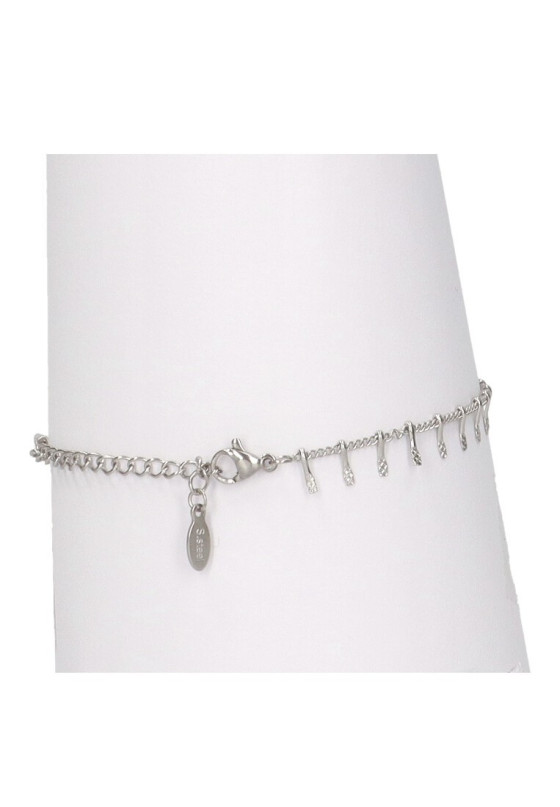 Pulsera fina mujer Luna Collection flecos plata