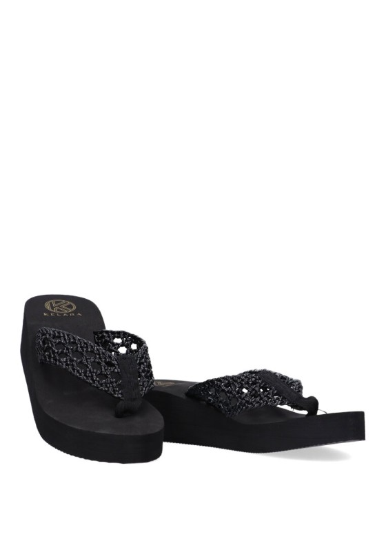 Chanclas sandalias playa mujer KELARA k42017 negro