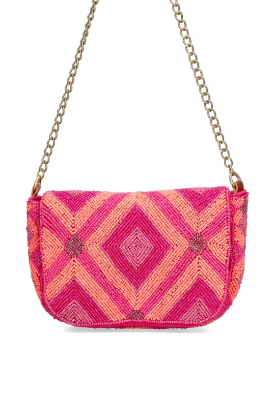 Bolso bandolera pequeña mujer Luna Collection mkh-1181 fucsia