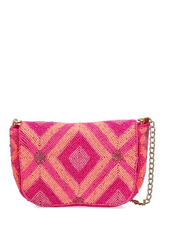 Bolso bandolera pequeña mujer Luna Collection mkh-1181 fucsia