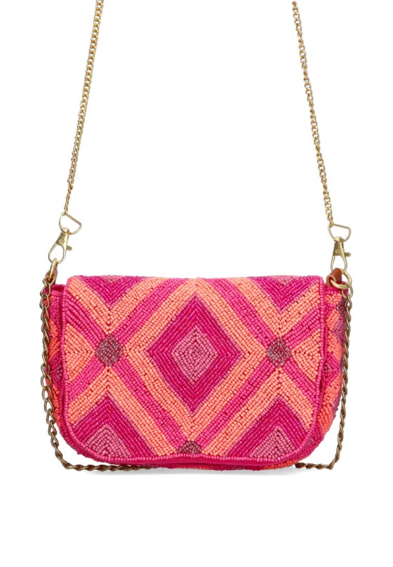 Bolso bandolera pequeña mujer Luna Collection mkh-1181 fucsia