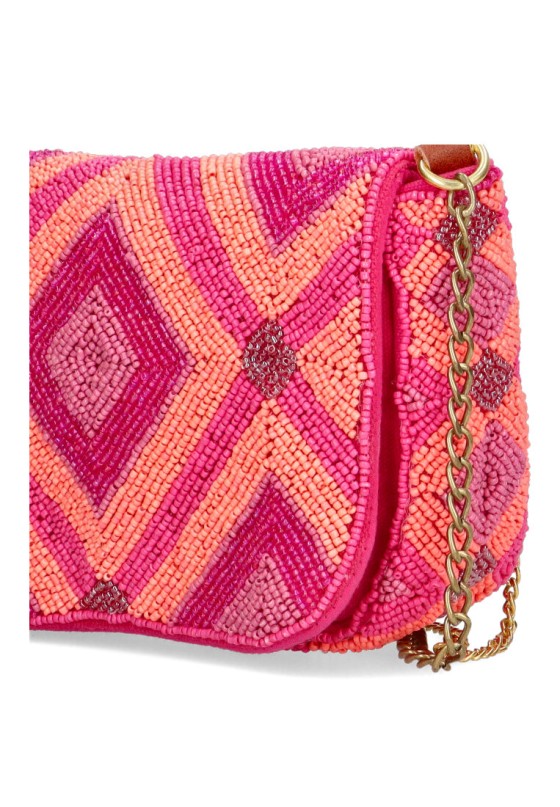 Bolso bandolera pequeña mujer Luna Collection mkh-1181 fucsia