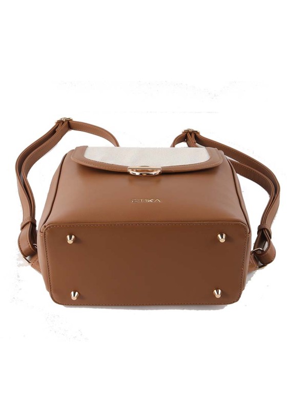 Mochila bolso mujer ETIKA b30121 camel