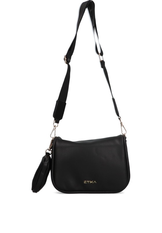 Bolso bandolera pequeña mujer ETIKA b30122 negro