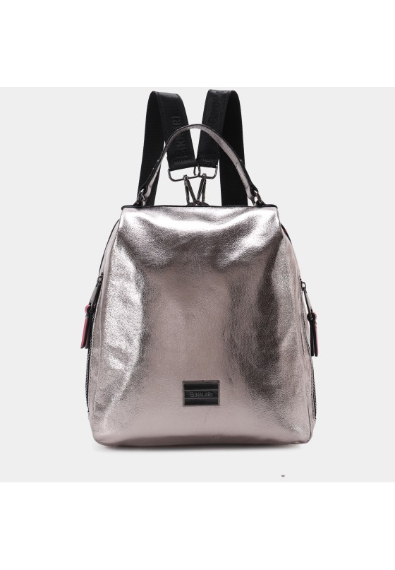 Mochila bolso mujer BINNARI 20211 plata