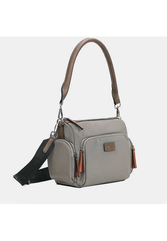 Bolso bandolera grande mujer BINNARI 20293 taupe