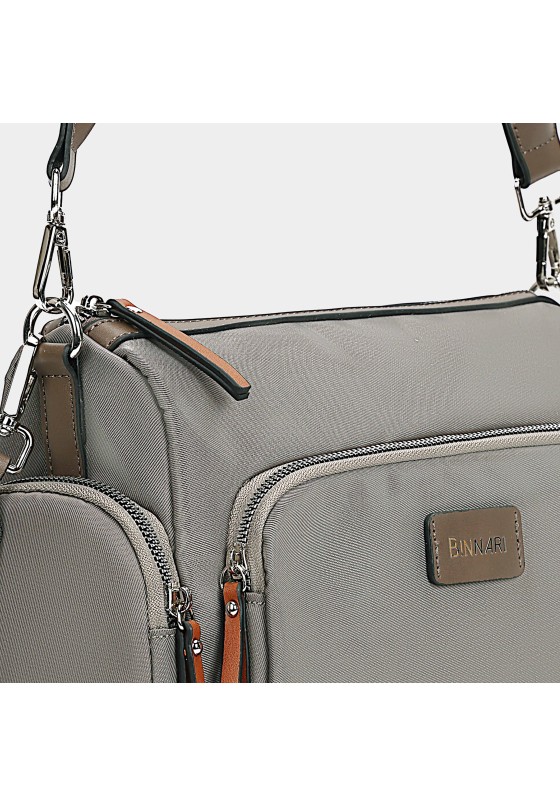 Bolso bandolera grande mujer BINNARI 20293 taupe