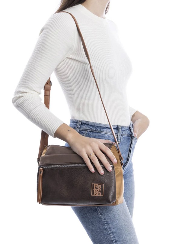 Bolso bandolera pequeña mujer REFRESH 183231 taupe