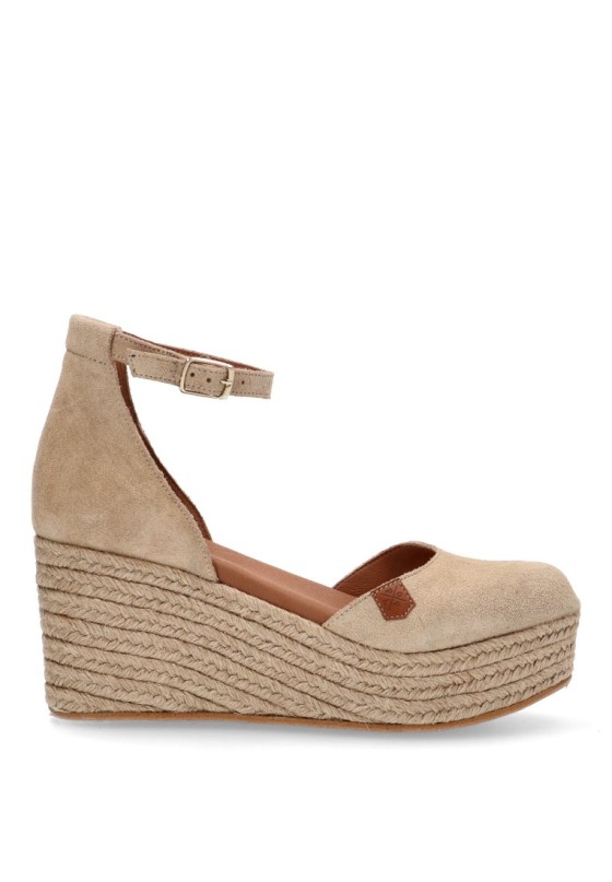 Esparteña valenciana alpargata mujer POPA cantalar serraje beige