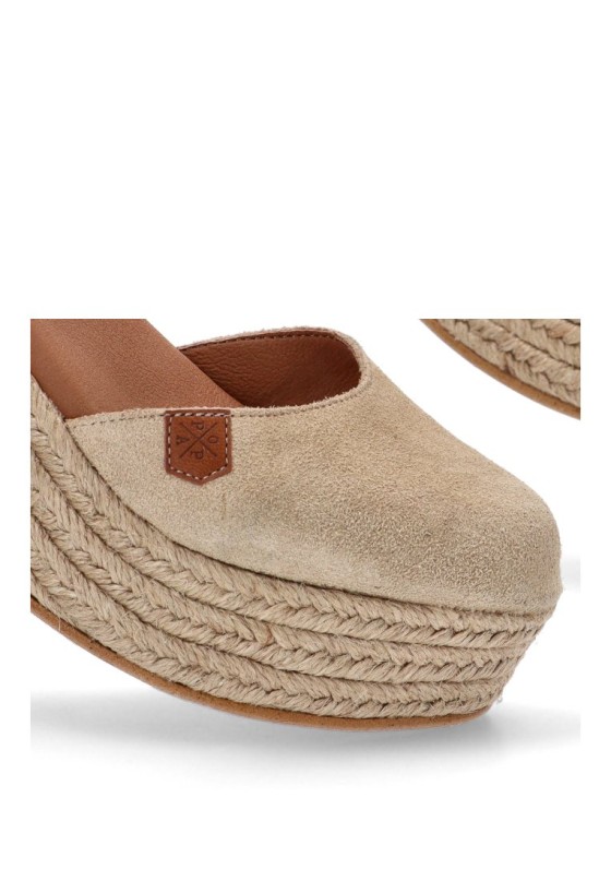 Esparteña valenciana alpargata mujer POPA cantalar serraje beige